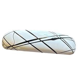 White With Black Geometric Lines Bangle Bracelet